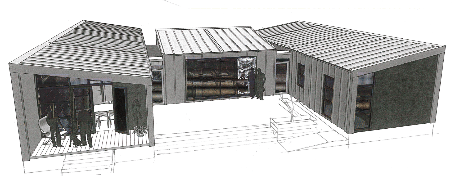3D view of Te Whare-iti papakainga / multi-generational house
